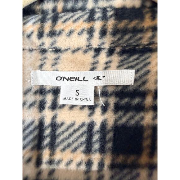 Oneill Zuma Superfleece Shacket Size S NWT Snap-Up Plaid Chest Pocket Side Pkt - Picture 5 of 10